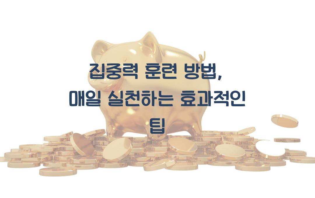 집중력 훈련 방법: 매일 실천하는 간단한 훈련법