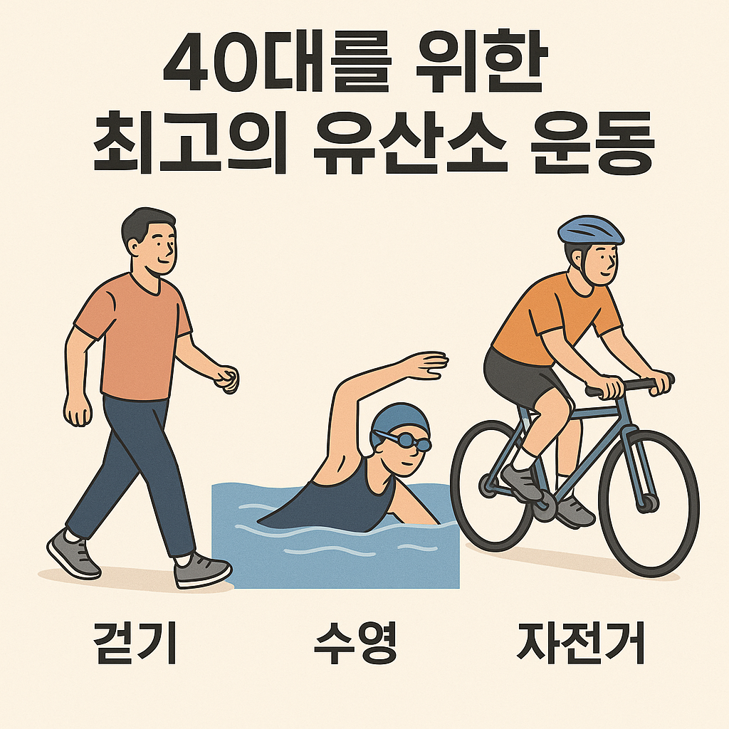 40대를 위한 최고의 유산소 운동 (걷기, 수영, 자전거)