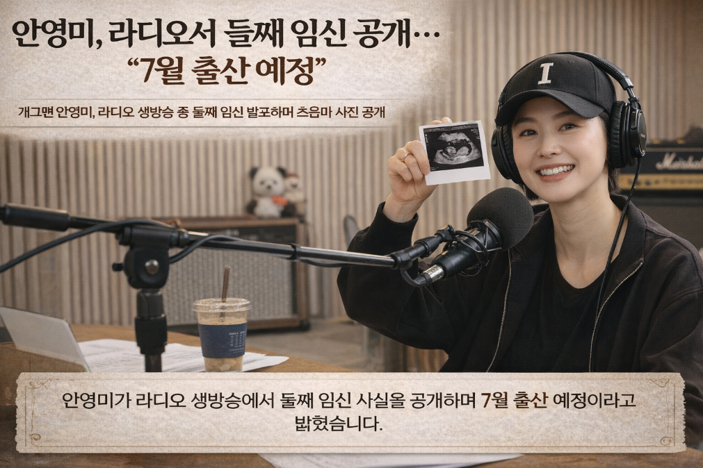 안영미 라디오서 둘째 임신 공개, 7월 출산 예정 소식