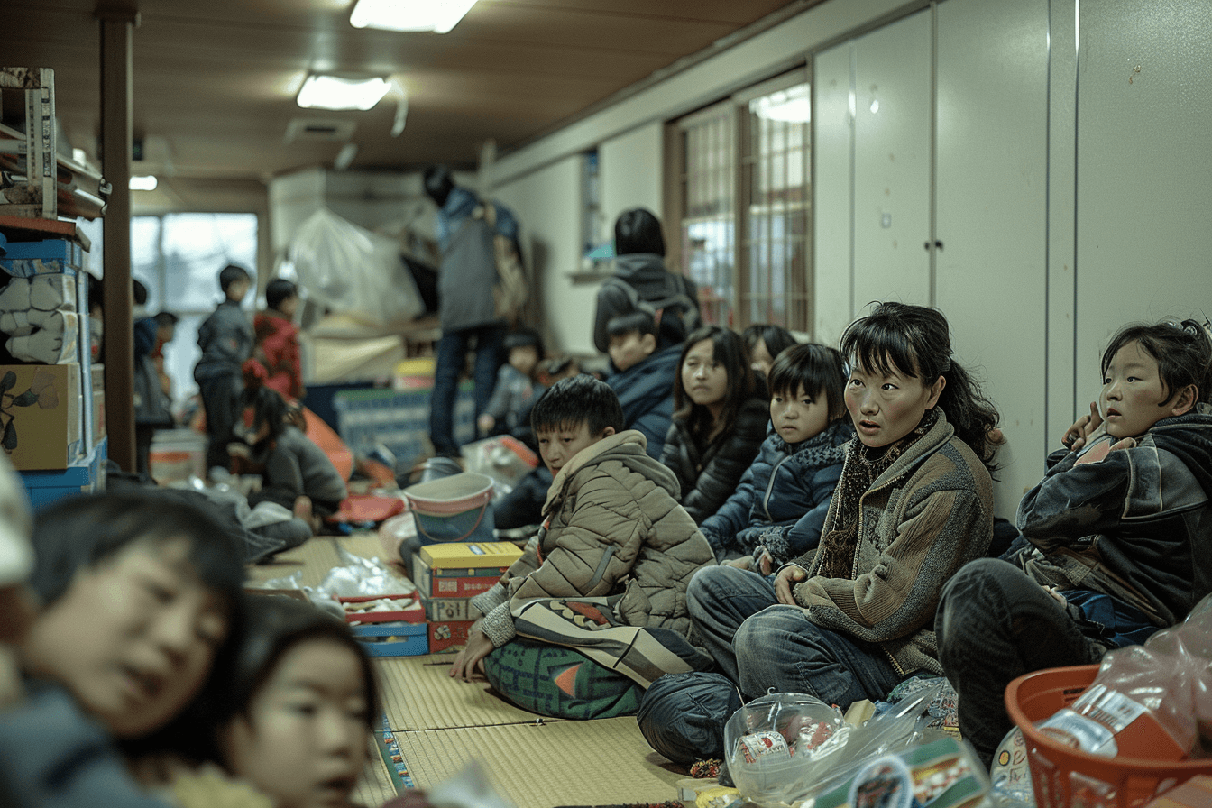 자연재해로-인한-일본의-피난민들-이미지