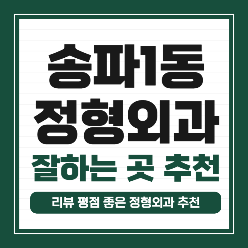 송파구 송파1동 정형외과 전문의 유명하고 잘하는 곳 추천 TOP 5