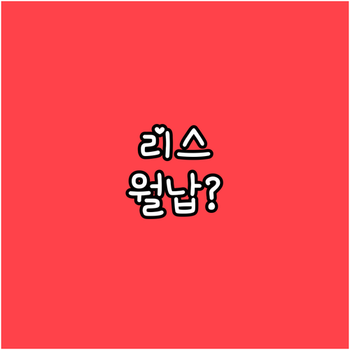 차즘 개인리스 월 부담금 산정 기준과..