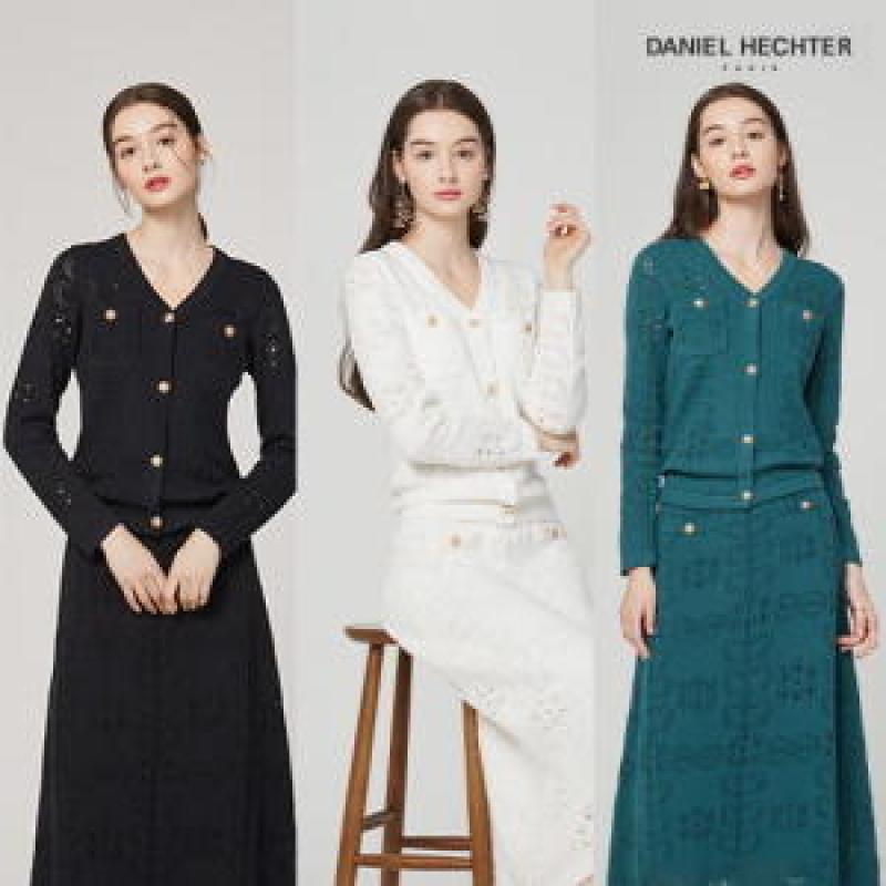다니엘 에스떼 다니엘에스떼 코튼 크로셰 니트 자켓 스커트 SET