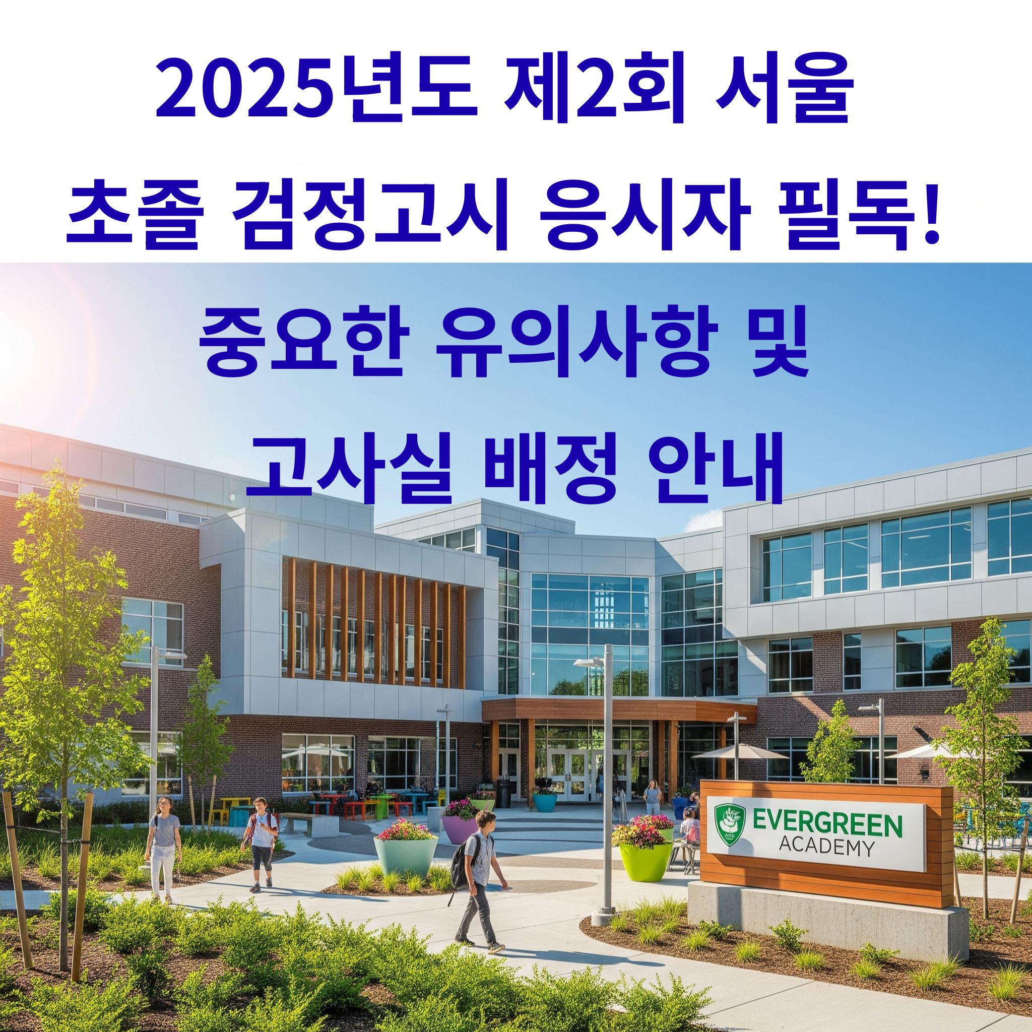 2025년도 제2회 서울 초졸 검정고시 응시자 필독! 중요한 유의사항 및 고사실 배정 안내