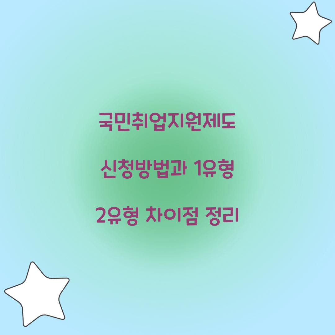 국민취업지원제도 신청방법