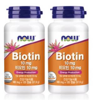나우푸드 비오틴 10mg, 120정, 2개