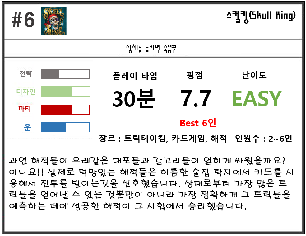 스컬킹 룰 설명