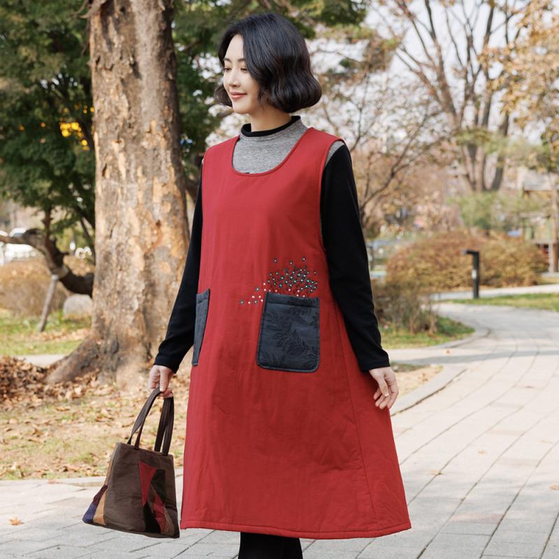 조이마담 면 조끼 원피스 생활한복 엄마옷 H8349