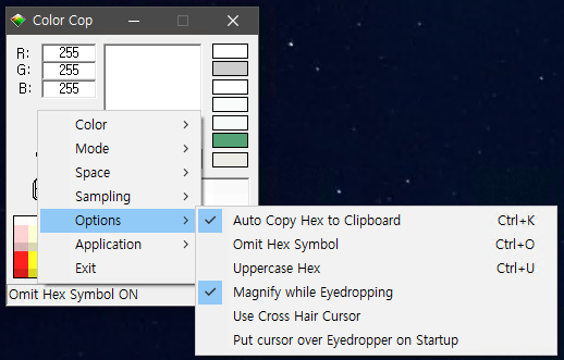 Color Cop Options