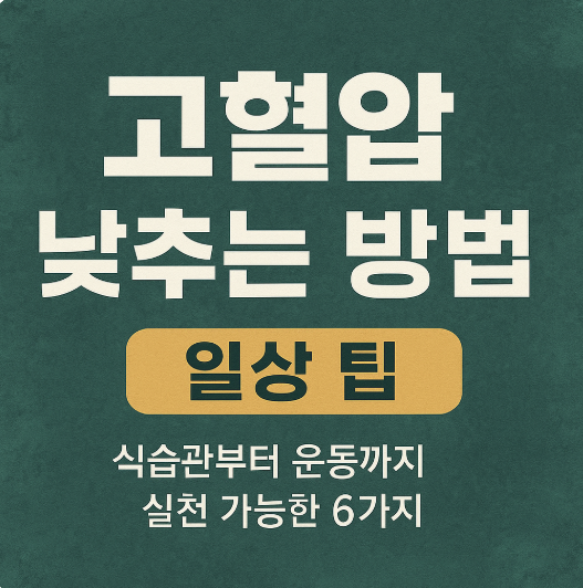 고혈압 낮추는 방법 일상 팁