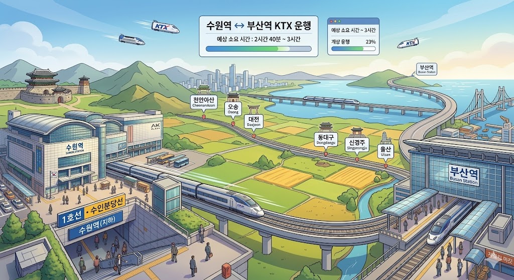 수원역 부산역 KTX 시간표 및 요금 소요시간