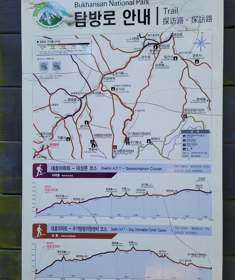 대호아파트 진입 탐방로 안내
