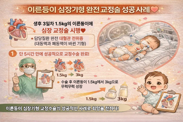 이른둥이 심장기형 완전 교정술 성공 사례 관련 이미지