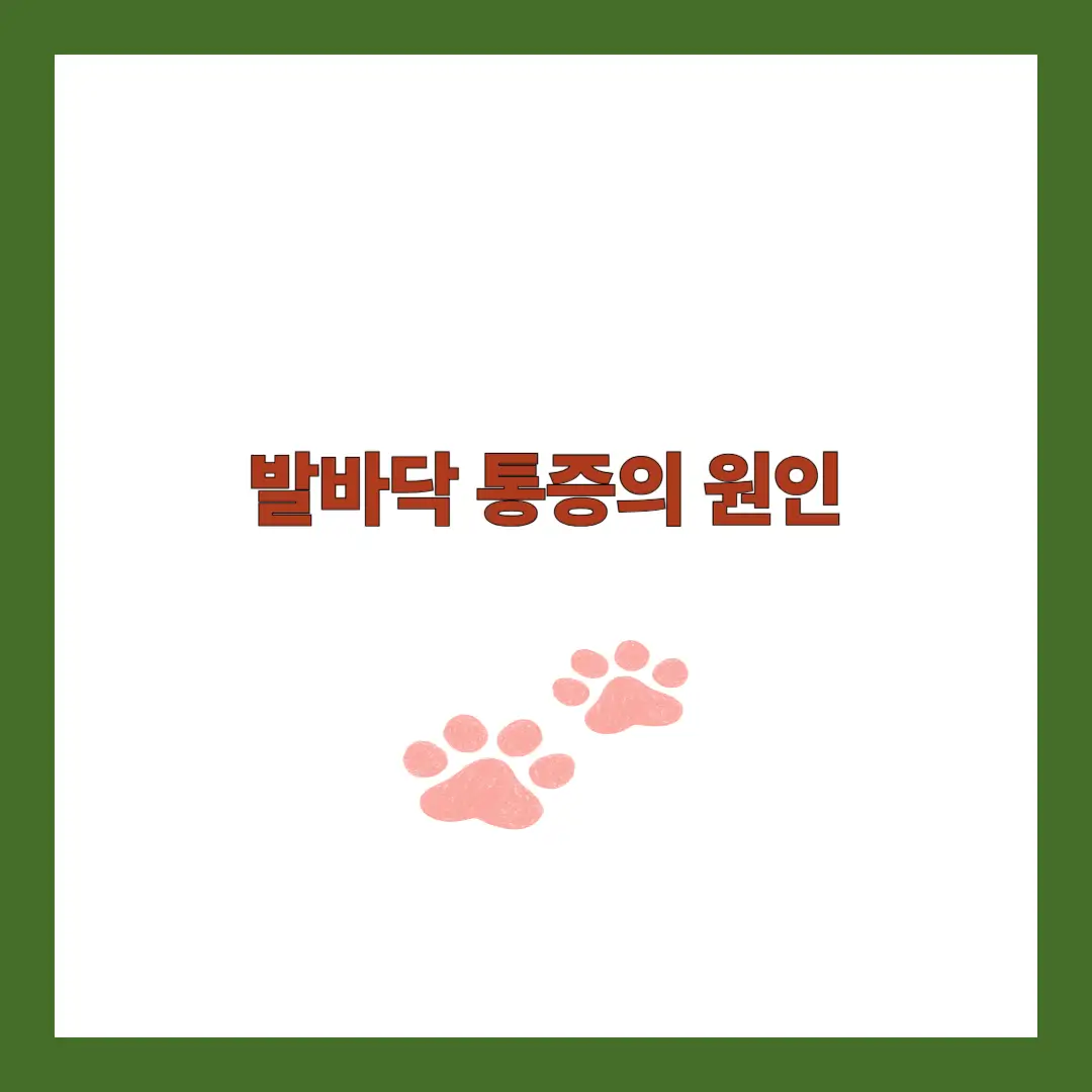 발바닥통증의 원인