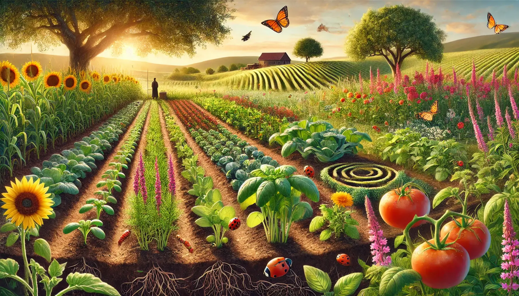 자연과 조화를 이루는 지속가능한 농업의 철학을 시각적으로 담아낸 풍경