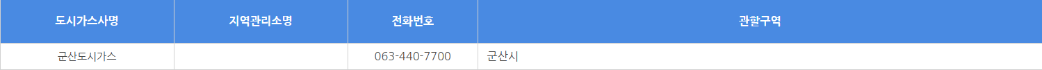 군산 도시가스 요금조회
