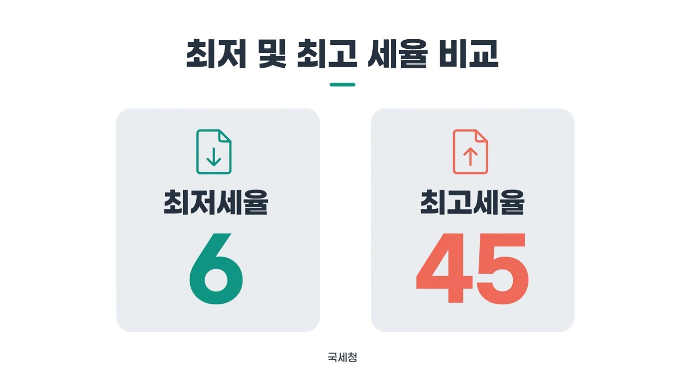 종합소득세 최저 및 최고 세율 비교