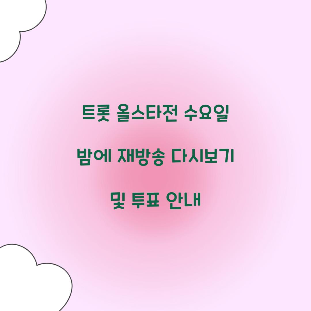 트롯 올스타전 수요일 밤에 재방송