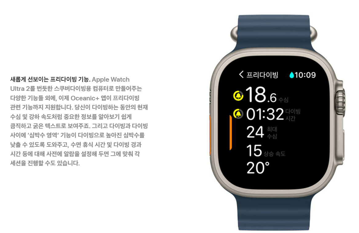 애플워치 프리다이빙 기능
