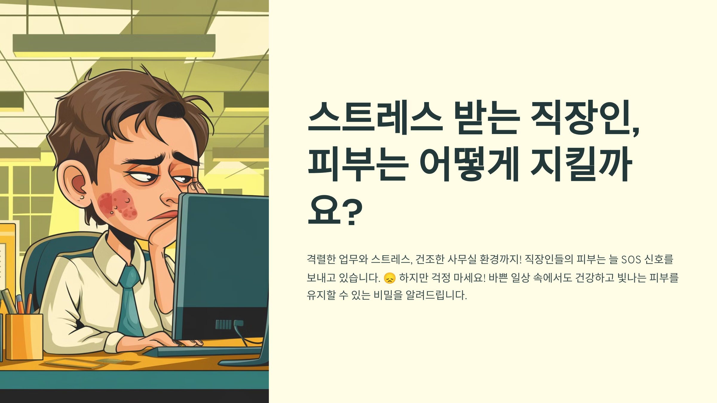 스트레스 받는 직장인, 피부는 어떻게 지킬까요?