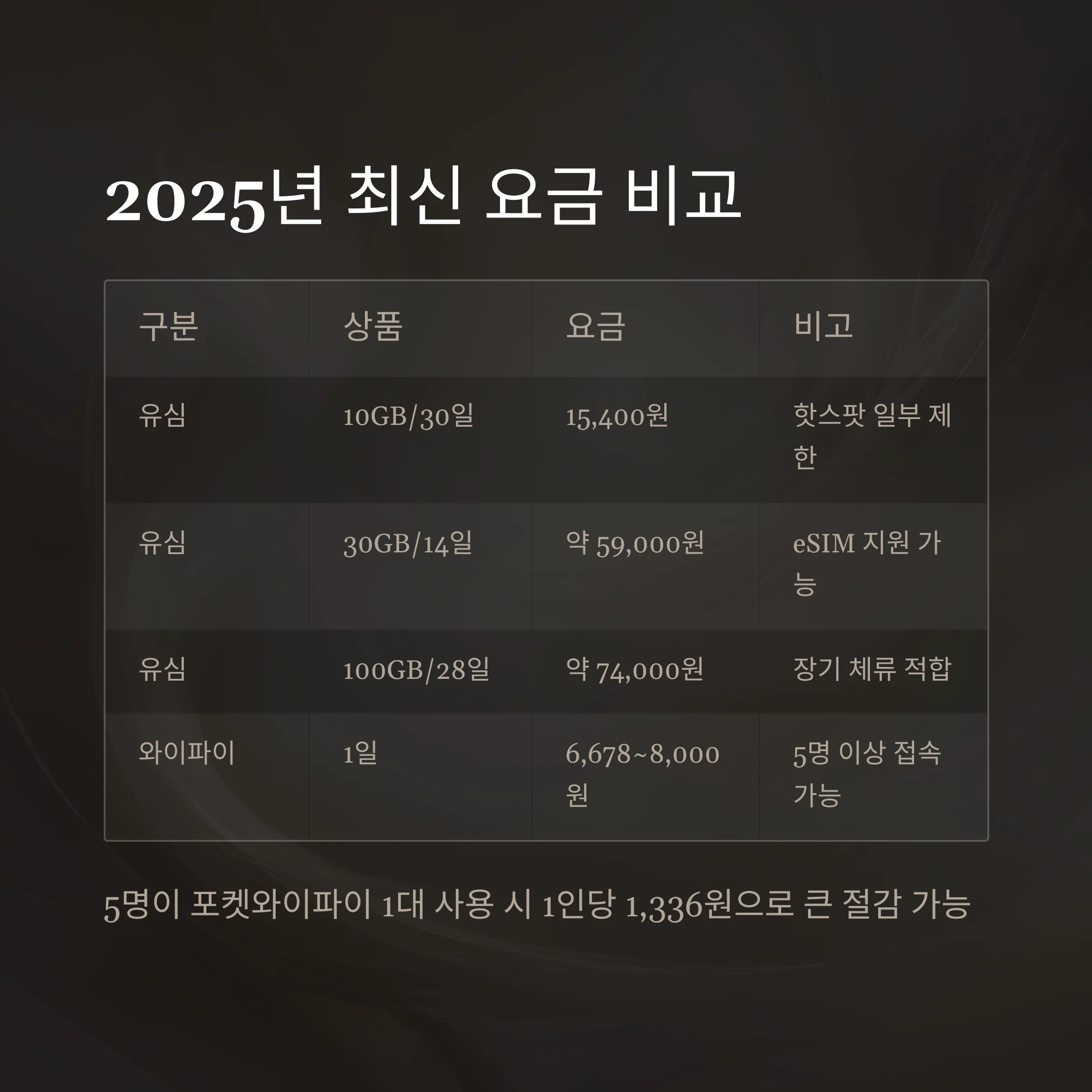 해외 유심 vs 포켓와이파이 비교 분석 및 최종 선택