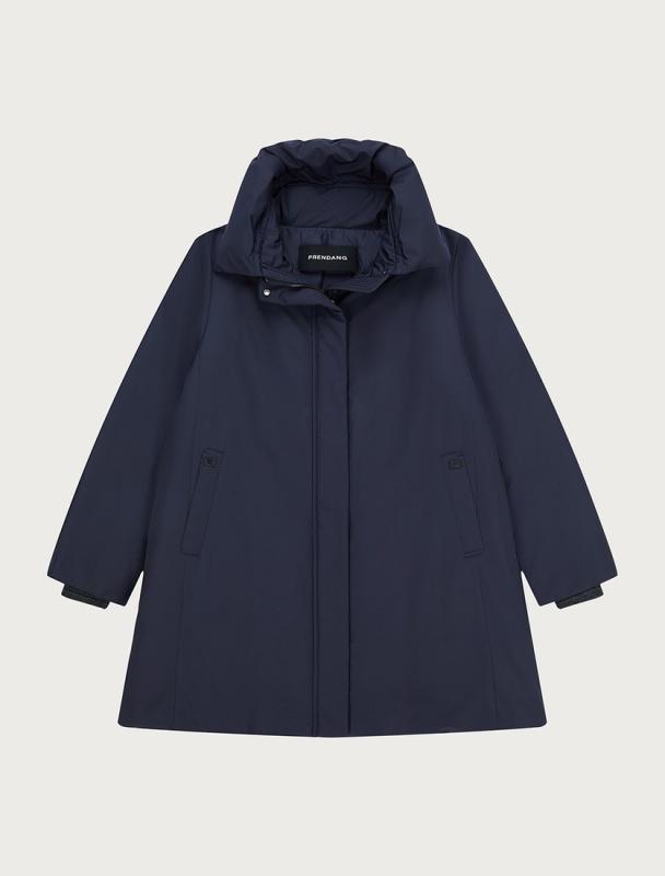 스트링 칼라 구스 다운 코트