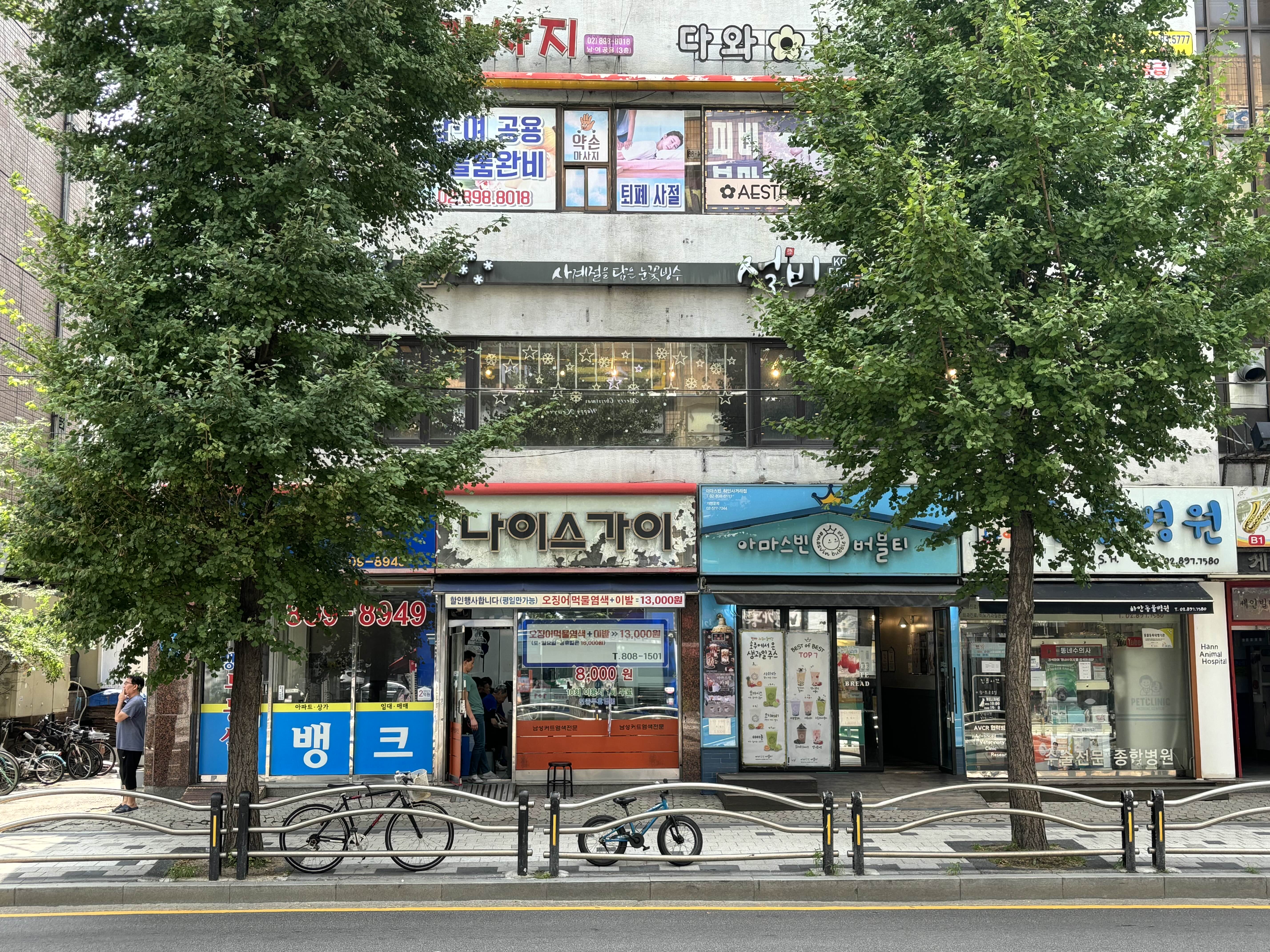길 건너에서 찍은 설빙 하안점