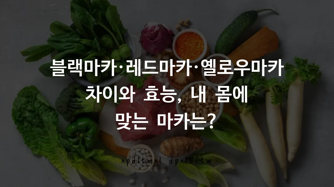 블랙마카·레드마카·옐로우마카 차이와 효능, 내 몸에 맞는 마카는?