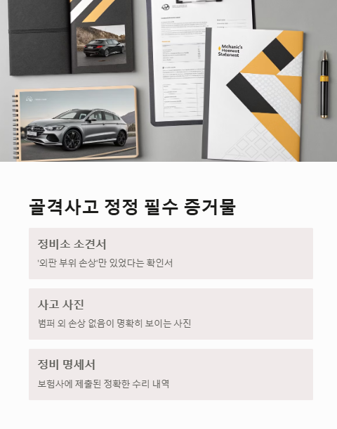 골격사고 정정 필수 증거물