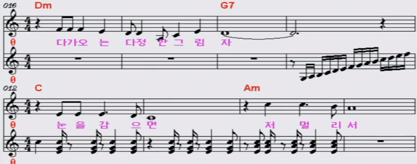이용복 그 얼굴에 햇살을 악보