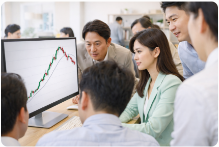 가격 상승 이후 투자자들이 몰리는 과열 구간 장면