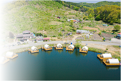 안성 동막골 빙어축제 수상 글램핑