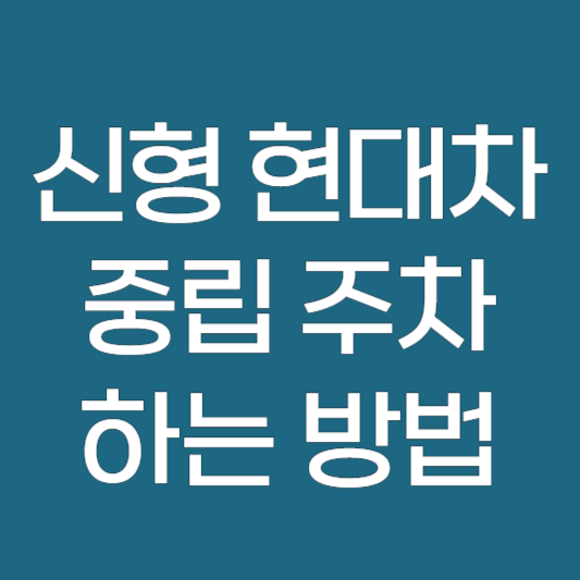 신형 현대자동차 중립 주차 방법 컬럼 N 기어 ❘ 아반떼 소나타 그랜저 아이오닉 코나