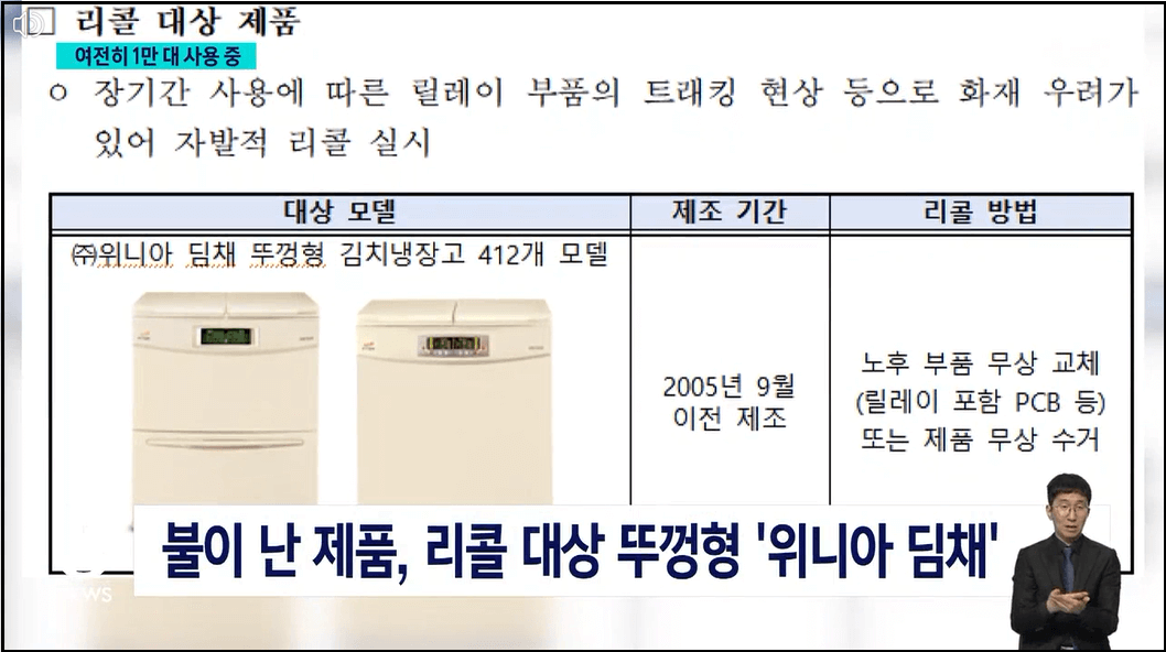 딤채김치냉장고-화재발생예방-리콜안내