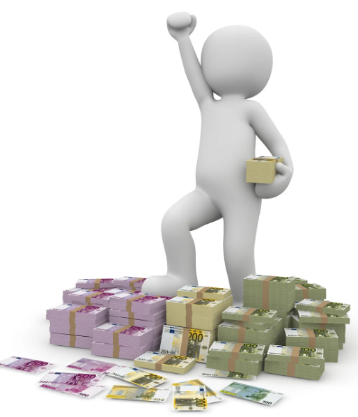 돈위에 있는사람 형상