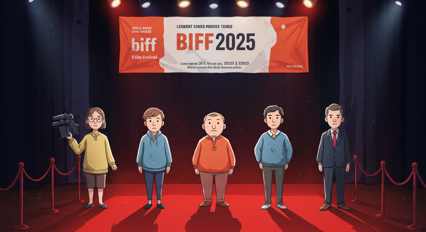 BIFF 2025를 이끄는 다섯 인물이 무대에 함께 선 모습