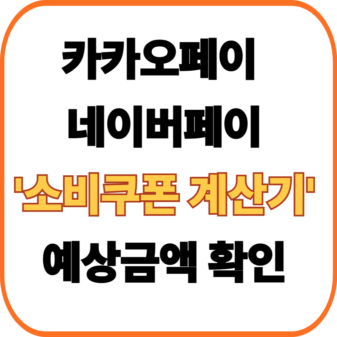 카카오페이 네이버페이 '소비쿠폰 계산기'로 내 예상금액 알아보는 방법
