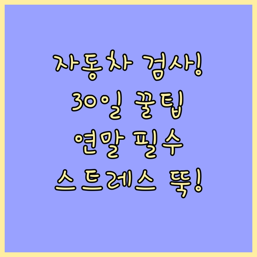 자동차 검사 30일 전 예약 공략 연..