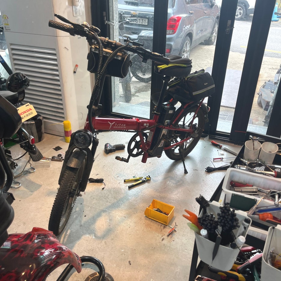 수원 전기자전거 수리 AS: 타이탄700-브레이크 안 잡힘, TITAN 레버 교체, 경기 화성 동탄 오산 용인 광교 안양 안산 군포 분당