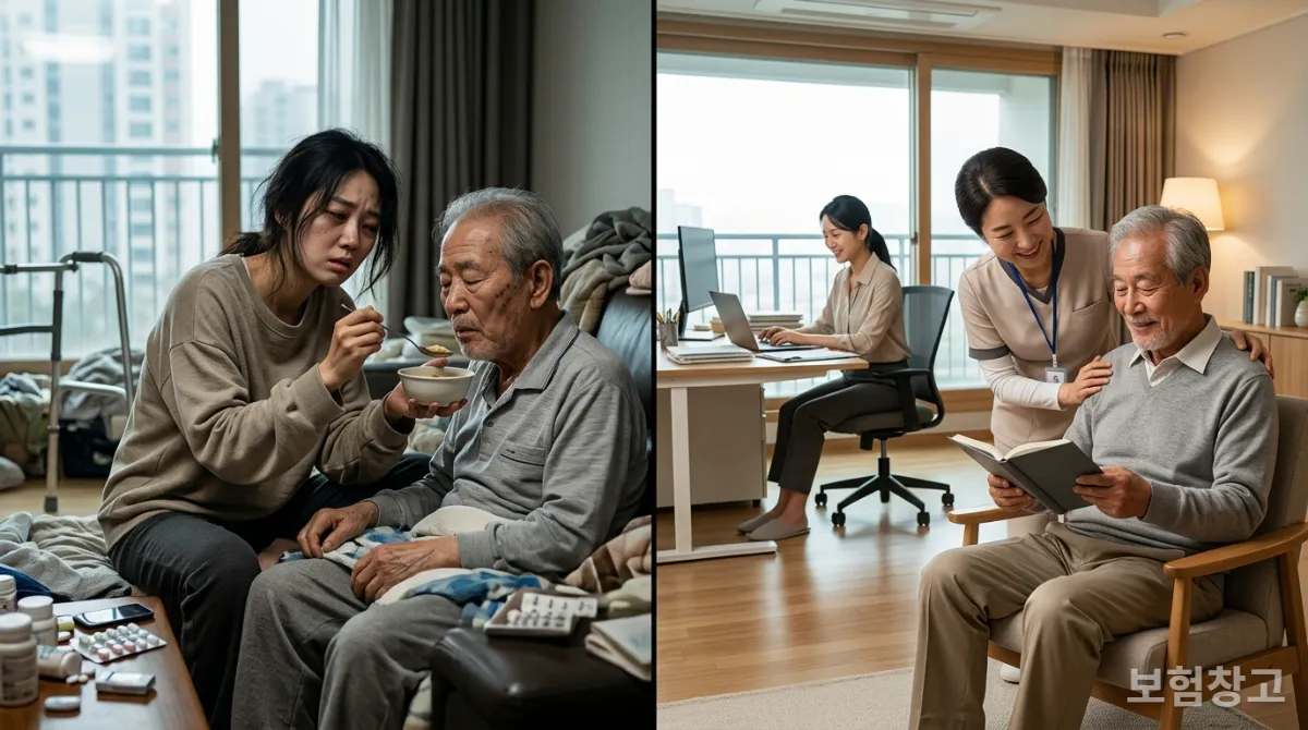 가족 간병의 어려움과 전문 간병인의 도움으로 얻는 여유