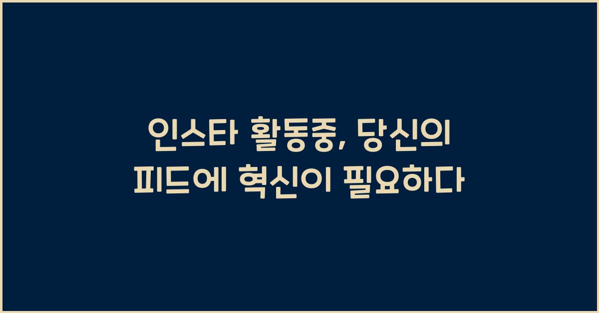 인스타 활동중