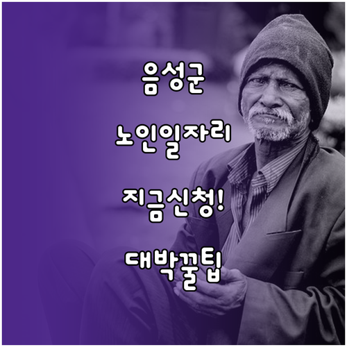 음성군 지역 노인 일자리 전담 기관 ..