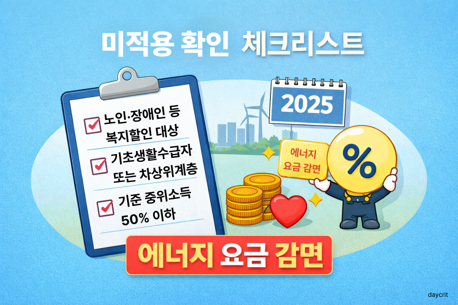 미적용 확인 체크리스트 2025 에너지요금 감면