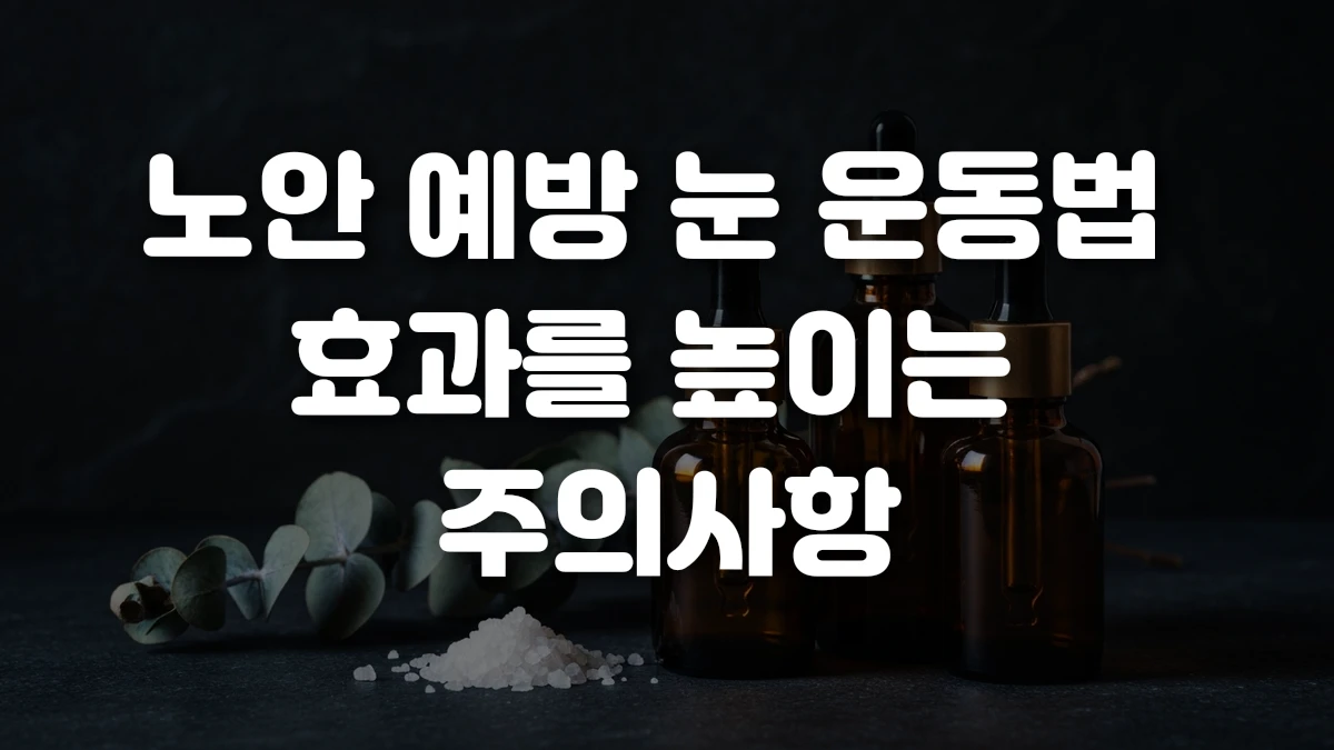 노안 예방 눈 운동법 효과를 높이는 주의사항