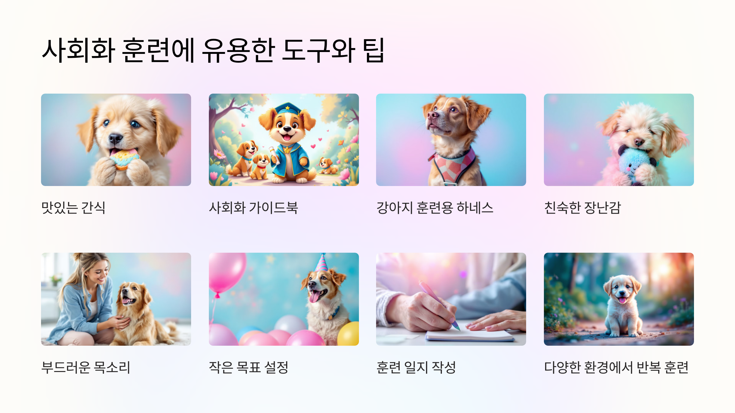 사회화 훈련에 유용한 도구와 팁