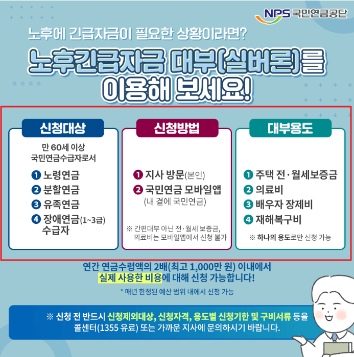 국민연금 실버론 신청 방법