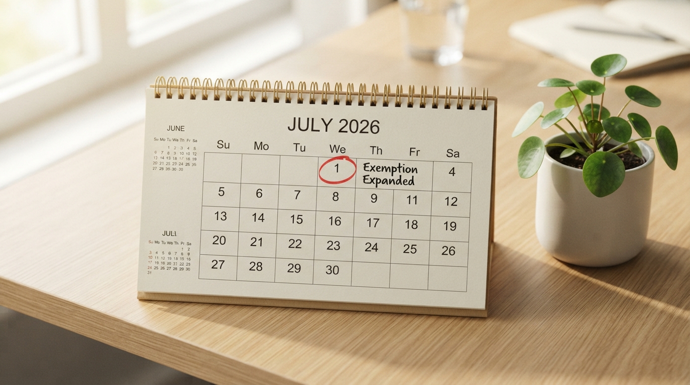 이자면제 대상 확대 시행일인 2026년 7월 1일이 표시된 탁상달력의 모습
