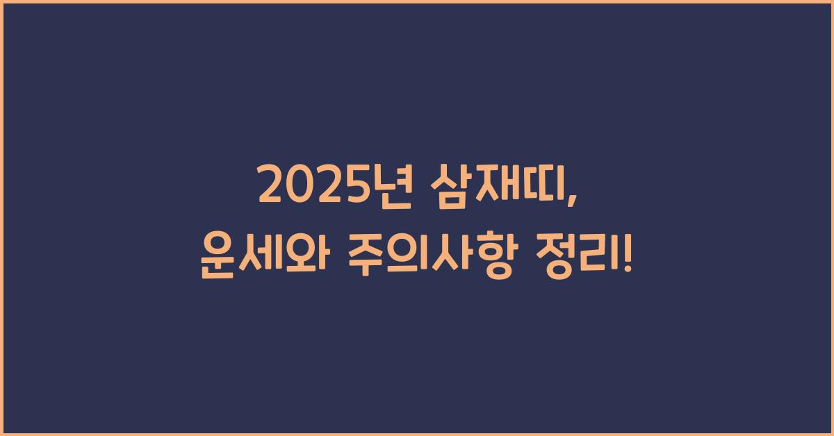 2025년 삼재띠