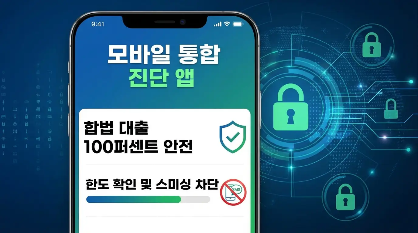 모바일 통합 진단 앱 합법 대출 100퍼센트 안전 한도 확인 및 스미싱 차단