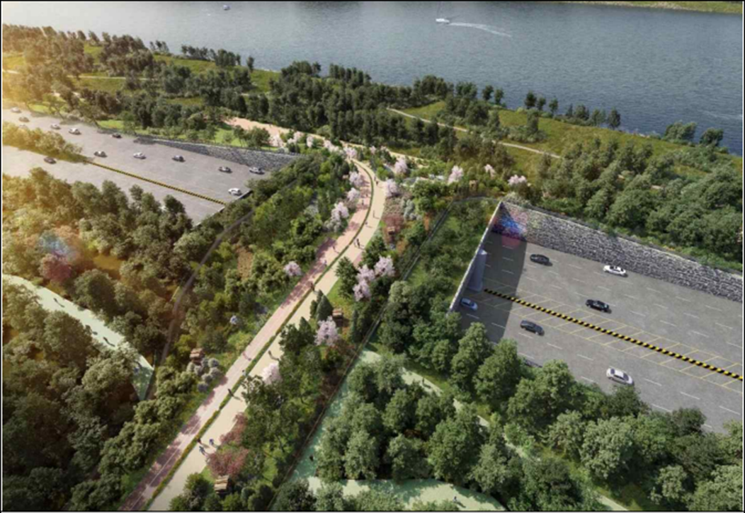 암사초록길을-구현한-도로위의-모습